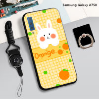 เคสนิ่มสำหรับ Samsung Galaxy A750/เคสโทรศัพท์ A7กล่องคลุมทั้งหมดพิมพ์ลายป้องกันการตกกันรอยขีดข่วนฝามีที่ถือวงแหวนและเชือกสำหรับโทรศัพท์