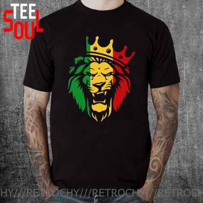 Rasta Lion Of Judah T Shirts Men Rastafarian Reggae Ethiopian Lion T-Shirt Rock Music Hip Hop Trend Fashion Tops Tee Shirt 【Size S-4XL-5XL-6XL】