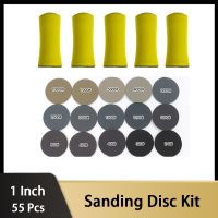 5pcs 1 inch hand sanding block 50pcs 1 inch 25MM Sanding Disc Sandpaper Hook Loop Mixed polishing tools Grits