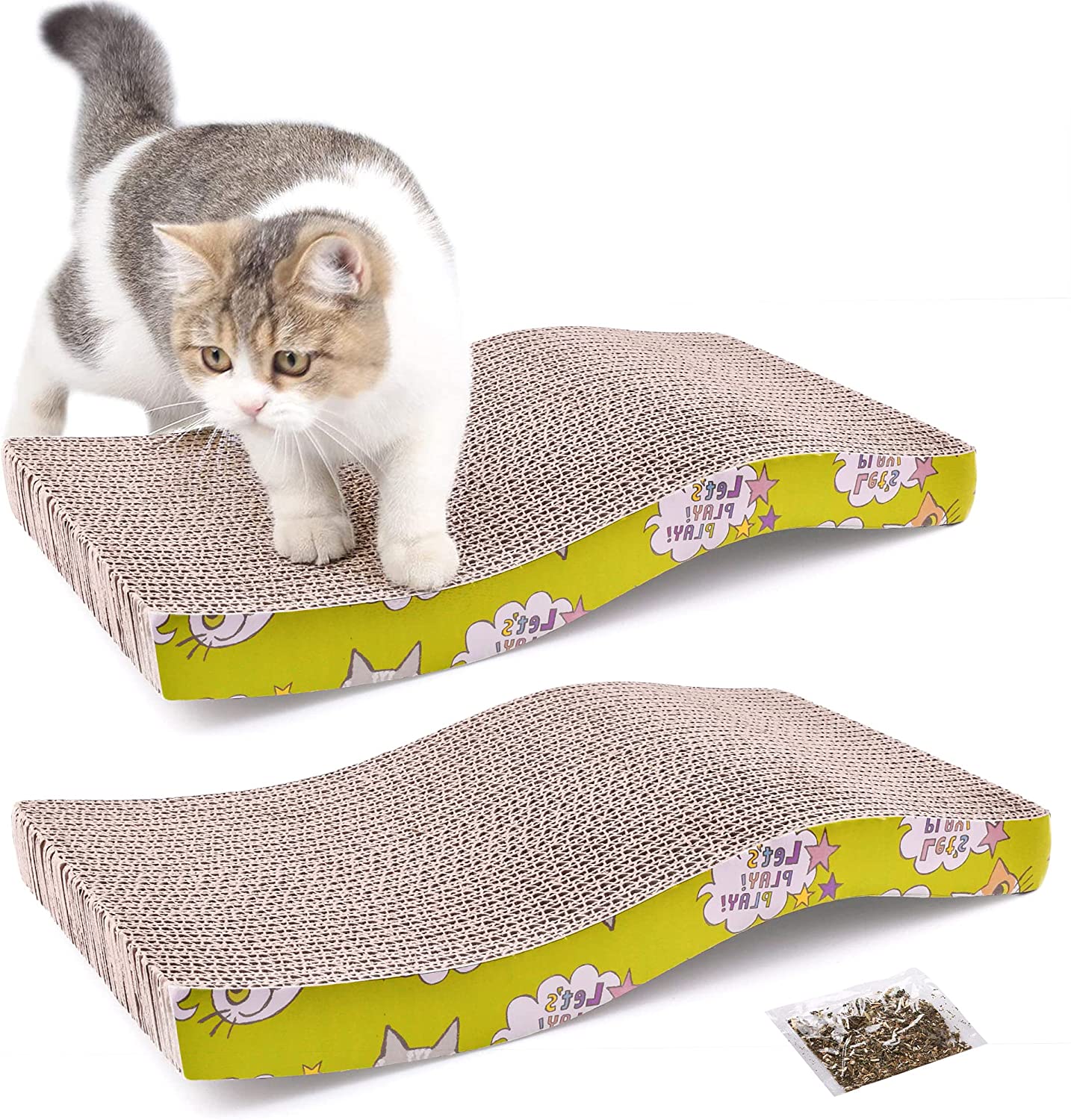 TOPETOFNOTCH Cat Kitten Corrugated Scratch Board Pad Scratcher Bed Mat Claws Care 