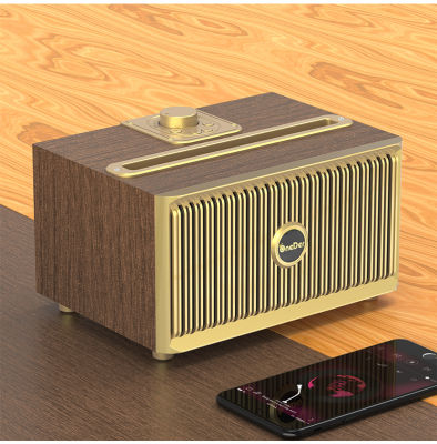 Bluetooth Speaker Retro Classic Wooden Super High Sound Quality Boom Box Home Wireless Speaker Stand Furniture Desktop Sound Box