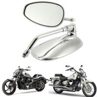 2Pcs/Pair Universal 10mm Motorcycle Rearview Mirror Chrome Side Rear View Motorbike Mirrors Scooter E-Bike Side Mirrors Mirrors