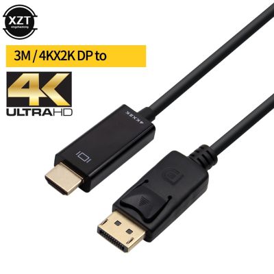 4K 30Mhz Displayport to HDMI-compatible 4K cable adapter 1080P converter cable for HP Dell Lenovo Asus PC laptop monitor 1.8M 3M