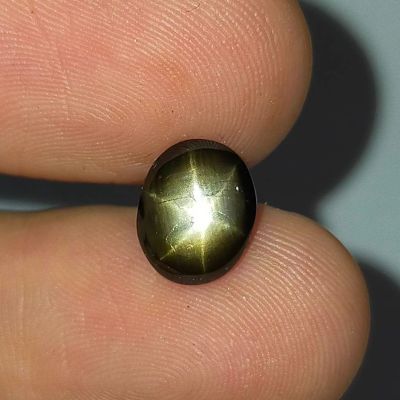 พลอย แบล็ค สตาร์ แซฟไฟร์ ธรรมชาติ แท้ ( Natural Black Star Sapphire ) หนัก 3.07 กะรัต