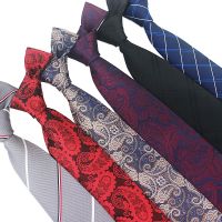 6cm mens tie 8cm hand tied jacquard stripe cashew red black blue business formal tie wholesale in stock