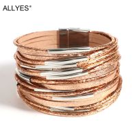 【When the flowers bloom】 ALLYES Engineleatherfor ผู้หญิงแฟชั่น WrapBangle ของขวัญเครื่องประดับหญิง