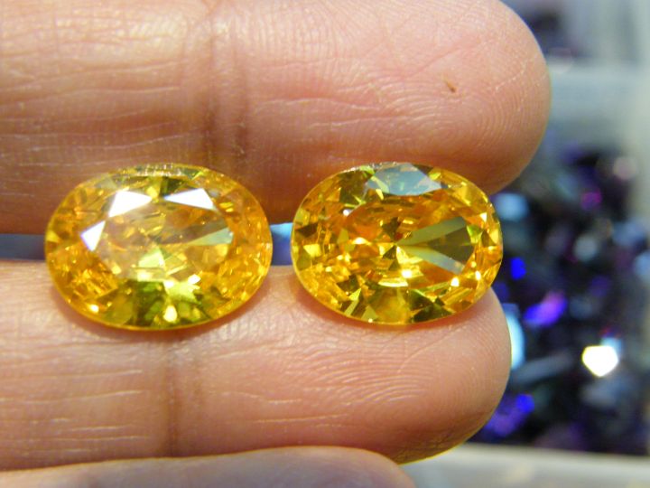 cz-yellow-gold-ขนาด-6x4-มม-mm-รูปไข่-oval-1-0-กะรัต-carats-2เม็ด-2-pieces-เกรด-สวยไฟดีค่ะ