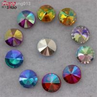 Cong Shao 200pcs 10mm AB Color Sharp bottom Round Acrylic Rhineston trim stones and crystals jewelry DIY Accessories CS362