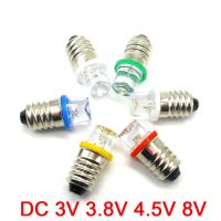 Saucer Shape Head E10 Screw Diode LED Light Bead Indicator Lamp DC 3V 3.8V 4.5V 8V Student Experimental Small Light Bulb Electrical Circuitry Parts