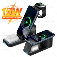 Wireless Charger 3 in 1 15W Qi Fast Charging Stand Station For iPhone 13 12 11 Pro MAX XS XR X For SE 6 5 4 3 AirPods Pro