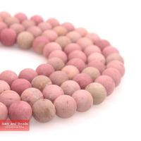 Natural Stone Grade AAA Dull Polish Matte Rhodonite Round Beads 16" Strand 4 6 8 10 12MM Pick Size For Jewelry Making MRB01 Cables Converters