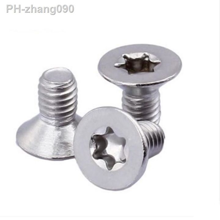 2-100pcs-six-lobe-torx-flat-countersunk-head-screw-six-lobe-bolt-stainless-steel-m1-4-m1-6-m2-m2-5-m3-m4-m5-m6-m8-m10-m12