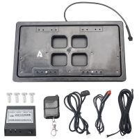 Universal Front Rear License Plate Frame Electric Remote Control Flip Hidden License Plate Bracket Holder, Waterproof