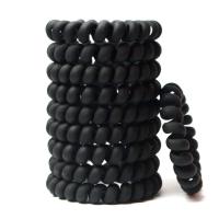 23 New 10PCS Spiral Hair Ties No Crease, Black Traceless Hair Ties, Elastic Coil Hair Ties, Matte Phone Cord Hair Ties, Waterproof Hair