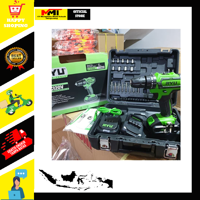 Ryu V Koper Rci V Cordless Impact Drill Mesin Bor Baterai Cordless