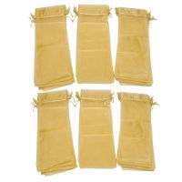 Packaging Organza Wine Bag, Transparent Mesh Bottle Gift Bag, Wine Cover with Christmas Drawstring Dress (Gold,60Pcs)