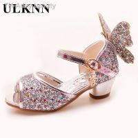 【hot】❃  ULKNN Sandals Rhinestone pink Latin dance shoes 5-13 years old 6 children 7 summer high Heel kids