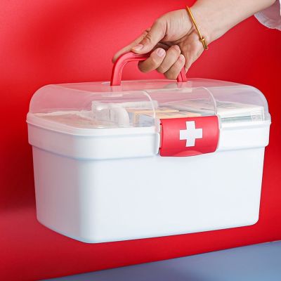 tdfj Plastic Multi-Functional Emergency Aid Storage Organizer With Handle Medicine Chest S/M/L
