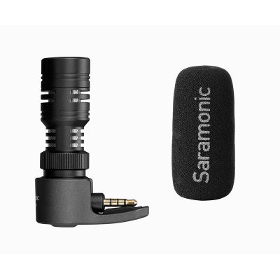 Saramonic ไมโครโฟน Piug &amp; Play SmartMic+ หัวแจ็ค 3.5mm TRRS ตัวผู้ พร้อมช่อง 3.5mm ตัวเมีย สำหรับตรวจสอบเสียง