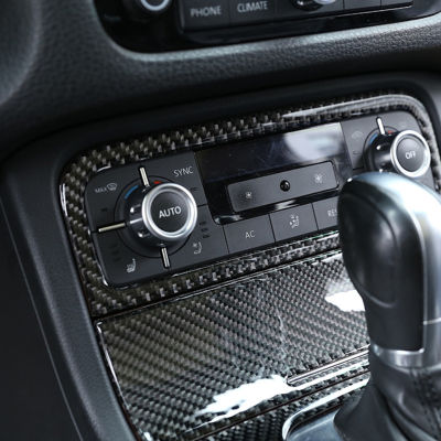 คาร์บอนไฟเบอร์รถอุปกรณ์เสริมภายในศูนย์ควบคุมเครื่องปรับอากาศสวิทช์สำหรับ VW Touareg 2011 - 2015 2016 2017 2018