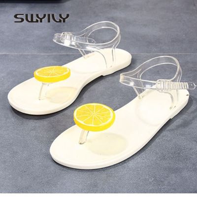 ขายดีที่สุด ioztt2023 - /✎ SWYIVY Woman Sandals Flip Flop Fruit Anti Flat Shoes Jelly 40 Big Size Leisure Beach