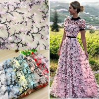 [HOT!] 1yard fashion 7color 3D chiffon flower on netting embroidered bridal/ evinging/show dress lace fabric Lace applique 130cm width