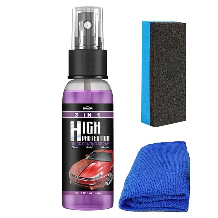 3 In 1 Quick Coating Spray High Protection Car Coating Waterless Car Wash  Quick Car Coating Spray Easily Repair Paint