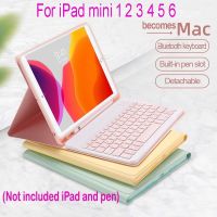 เคสคีย์บอร์ดบลูทูธไร้สาย หนัง พร้อมช่องใส่ดินสอ สําหรับ ipad mini 1 2 3 4 5 6