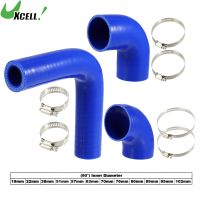 ℗☏ UXCELL 19mm 38mm 57mm 63mm 76mm ID 90 Degree Elbow Engine Silicone Hose Set for Car Intercooler Intake Piping with 2 Clamps