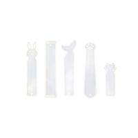 5 Pack Silicone Bookmark Mold DIY Bookmark Casting Mould Making Epoxy Resin Jewelry DIY Craft Silicone Transparent Mold Mermaid Claw Rabbit Blank