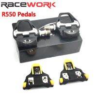 RACEWORK Ultregra PD-R8000 SPD-SL แป้นถีบจักรยานจักรยานถนน R550บันไดแบบติดกับเท้ามี SM-SH11สตั๊ดอุปกรณ์เหยียบปั่นจักรยาน