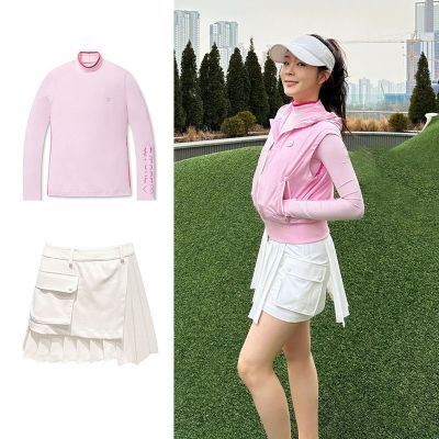 ❆ Korean version golf ladies spring/summer new long sport long sleeve undershirt top T shirt A line pleated culotte set