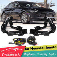 ไฟตัดหมอก LED DRL สำหรับ Hyundai Sonata Hybrid DN8 2020 2021 ไฟวิ่งกลางวันพร้อมไฟเลี้ยว