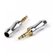 Jack 3.5mm Audio Headset 3 Poles Gold Plated 3.5 Plug Connectors Solder Aluminum Alloy Shell Fixing Cable 6mm Black Silver Professional Audio Accessor