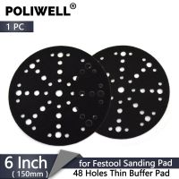 ∋♨☑ 6inch 150mm 1PC 48 Holes Ultra Thin Festool Sanding Pad Interface Buffer Pad for Hook and Loop Sandpaper Abrasive Pad Protection