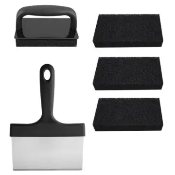 2Pcs Grill Pan Scraper Tool 2Pcs Griddle Scraper Set Cleaning Scraper Tool  Kitchen Multipurpose Scrapers For