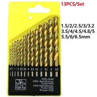 DHH-DDPJHigh Quality 13pcs Round Shank Hss Coated Titanium Drill Bit Set 1.5-6.5mm Quick Change Drill Bit High Quality Tools Parts