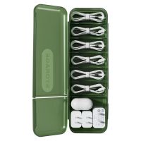 [hot] Cable Storage Organizer Charger Cord With 7 Compartments Reusable Data Or