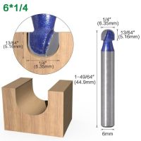 1Pcs 6Mm Shank Professional Level Ball Nose Router Bits ชุด End Mill รอบ Cove กล่อง Solid Carbide Cnc Radius Core Milling Bit