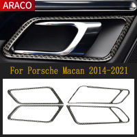 สำหรับ Porsche Macan 2014-2021 4Pcs แผงกรอบติดตั้งง่าย Anti-Scratch คาร์บอนไฟเบอร์รถประตู Handle แผงสติกเกอร์