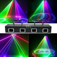 New RGB Color 4 Lens Line Array Party Beam Laser Lights Professional Lamps Krypton For Dj Bar KTV Disco Party Christmas Home