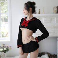 [COD] lingerie student uniform temptation photo photography long-sleeved sailor suit and sexy pajamas one drop