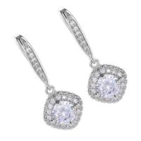 LK-Cubic Zirconia Hanging Drop Dangle Ear Hook Earring Party Jewelry Accessory Gift