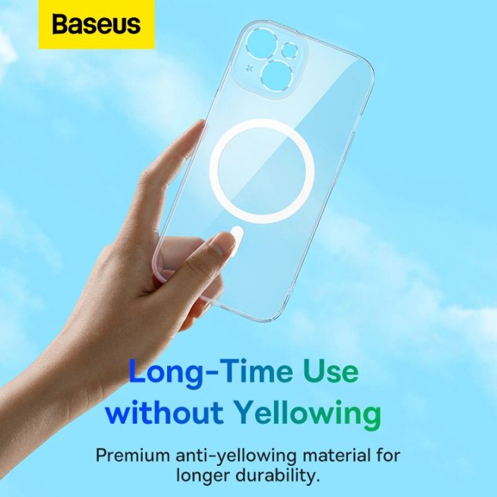 สินค้าใหม่ในสต็อก-baseus-กรณีโทรศัพท์แม่เหล็กสำหรับ-iphone-14-pro-max-2022ใหม่กันกระแทกเคสใสแม่เหล็กปกหลัง-f-undas