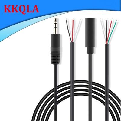 QKKQLA 3.5mm 3 Pin 4 Core Male Female Audio Extension Cable Aux Single Head Line Stereo 3 4 Wires DIY Audio Output Line