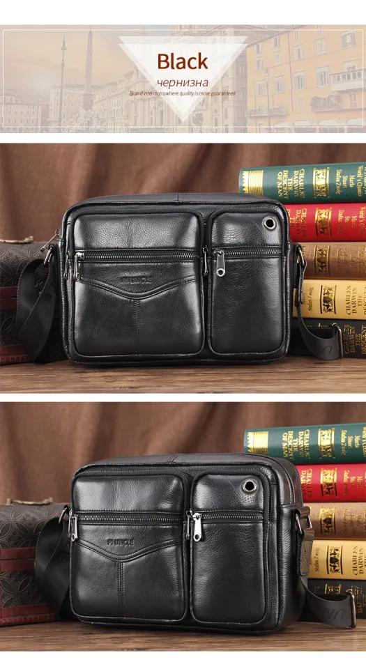 PIUNCLE Brand 100%Genuine Leather Men Designer Bags Messenger Bag Shoulder  Bag Male Crossbody Bag Multi Pocket Handbags Postman