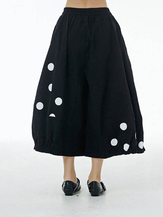 xitao-pants-dot-print-loose-women-wide-leg-pants