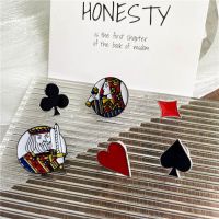 hot【DT】 Playing Cards Spades Enamel Brooch Cartoon Poker King Badge Lapel Pins Female Gifts