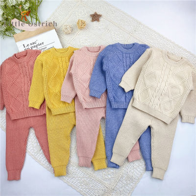 Newborn Baby Girl Boy knitted Clothes Set Sweater+Pant 2PCS Cotton Infant Toddler Spring Autumn Winter Clothing sets Outfit 0-2Y