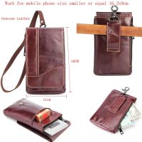 ㍿✱▬ Genuine Leather Phone Case Shoulder Belt Clip Hook Loop Pouch For Xiaomi Redmi 4XRedmi Note 4XMi 5/5s PlusMi Note 2mi note 3